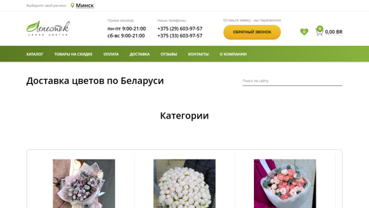 Скриншот сайта